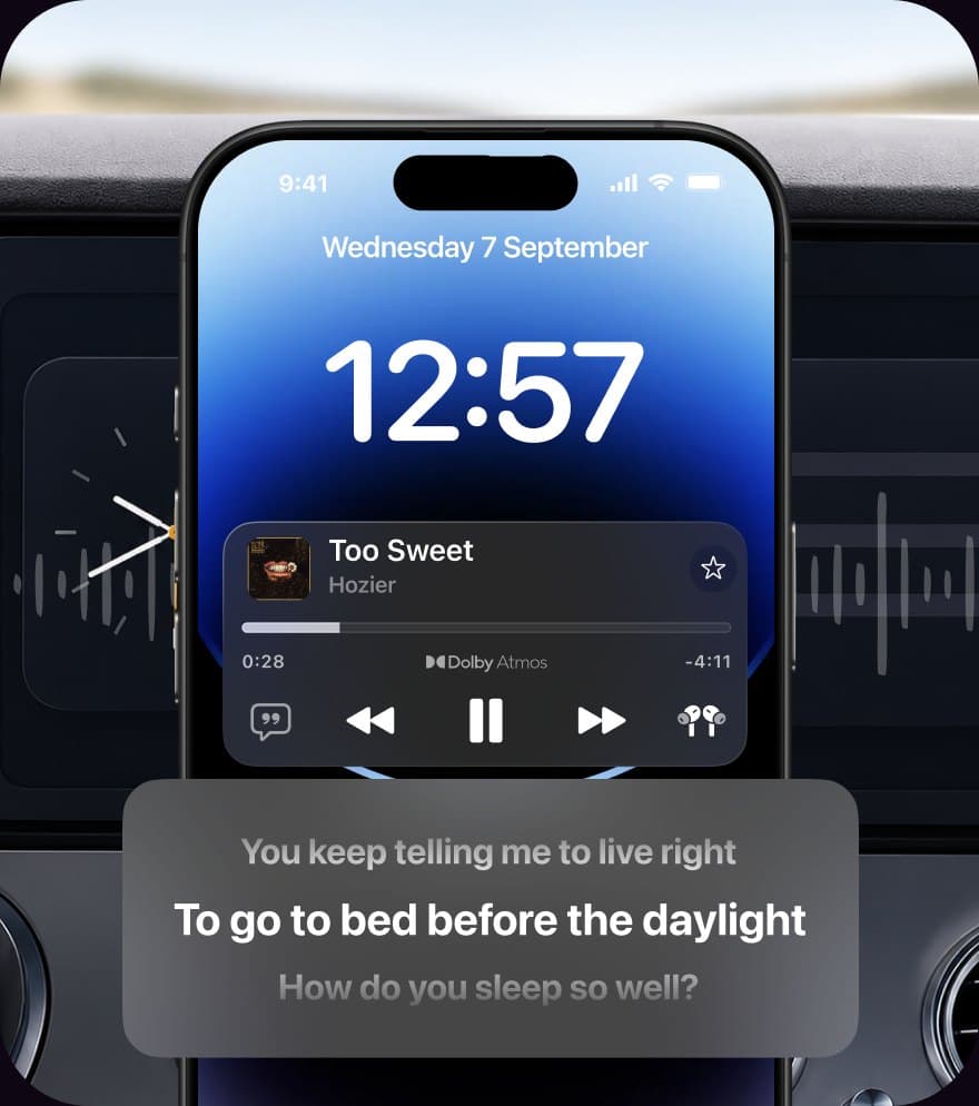Lyricast lyrics on the iPhone Lock Screen