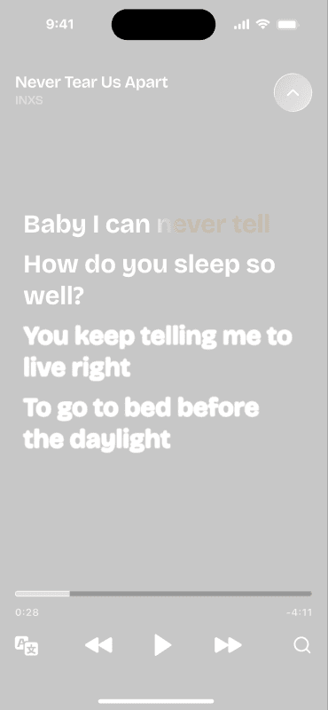 Lyricast showing synced lyrics on iPhone Lock Screen